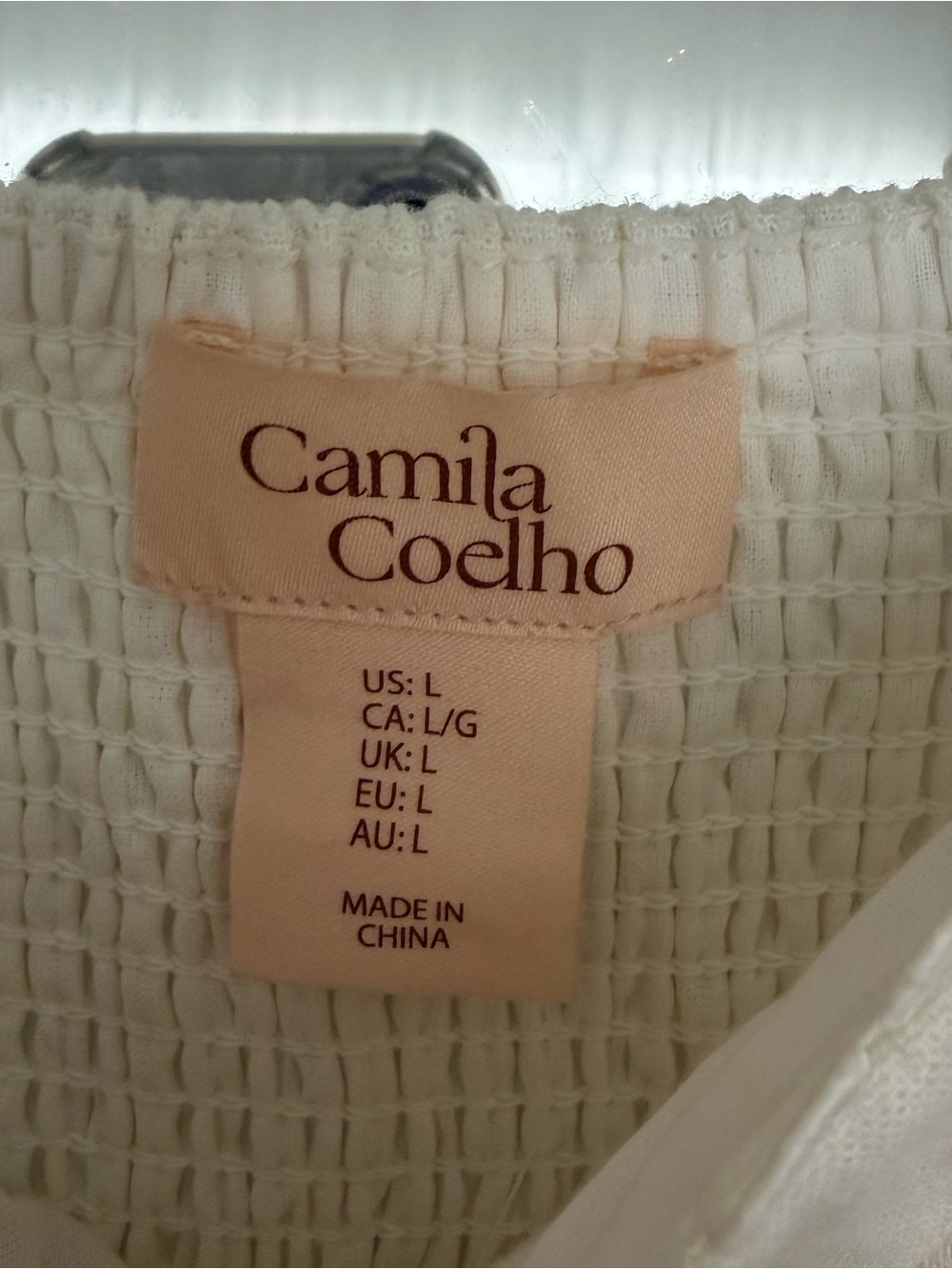 New Camila Coelho Embroidered Linen Blend Midi Dress Ivory Cottagecore Large - Picture 10 of 12